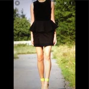 H and M Peplum Sheath Dress 8 Black  Neutral Business Casual